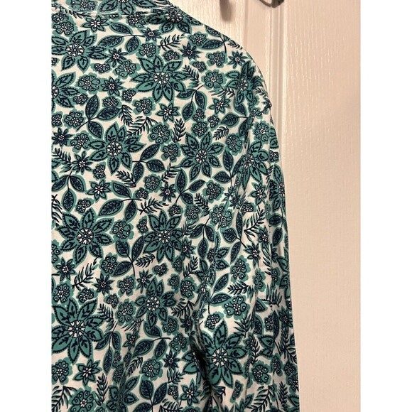Lands End Women’s MP Turtleneck Blue Green Floral Paisley Print Soft Long Sleeve - Picture 14 of 14